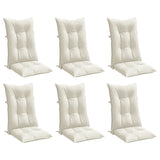 Coussins de chaise Vidaxl 6 st dos haut 120x50x7 cm Crème mélangée en tissu