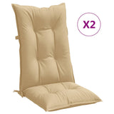 Vidaxl stolpuder 2 st høj ryg 120x50x7 cm stof blandet beige