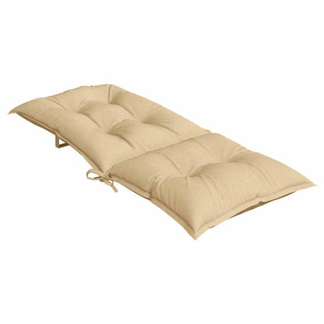 Vidaxl stoelkussens 2 st hoge rug 120x50x7 cm stof gemêleerd beige
