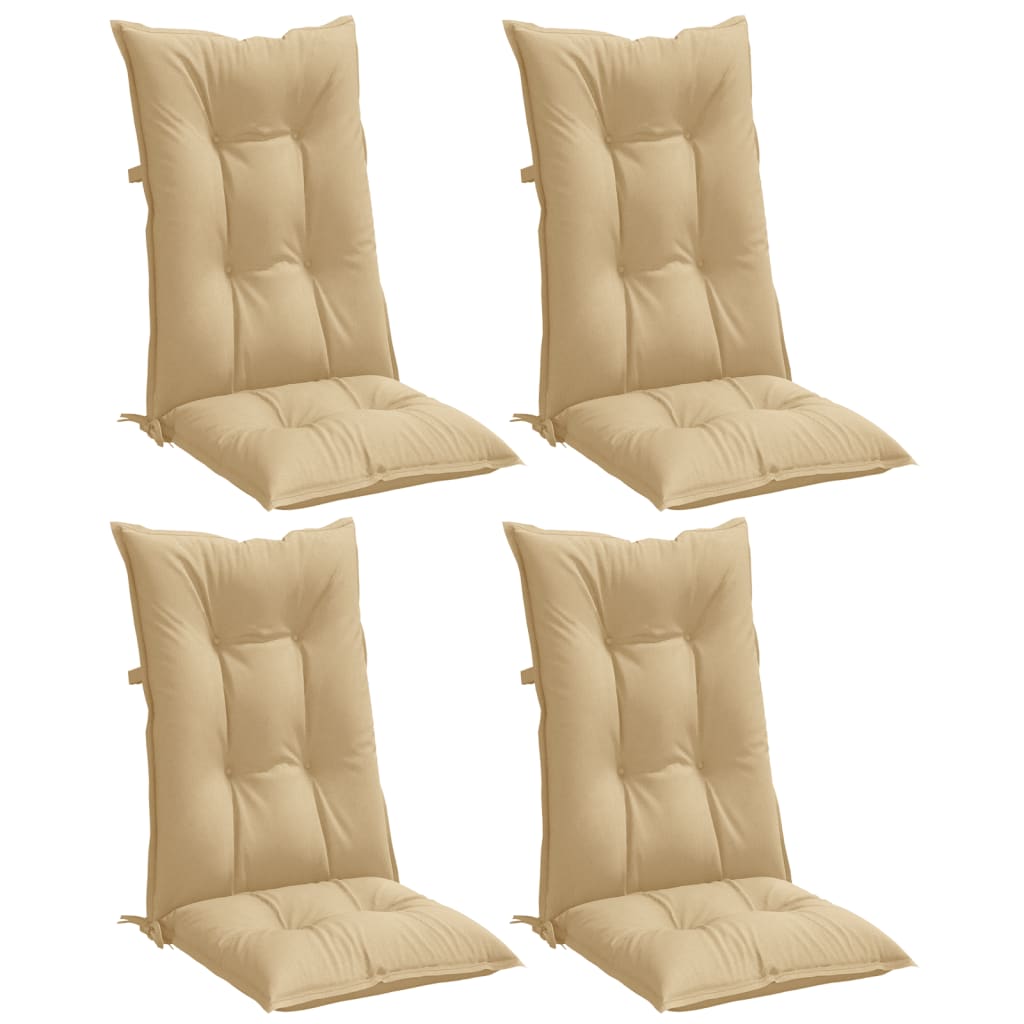 Vidaxl Chair cushions 4 st high back 120x50x7 cm fabric mixed beige