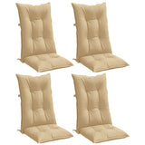 Coussins de chaise vidaxl 4 st arrière haut 120x50x7 cm en tissu mixte beige