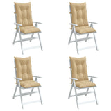 Coussins de chaise vidaxl 4 st arrière haut 120x50x7 cm en tissu mixte beige