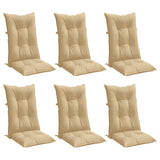 Cojines de silla Vidaxl 6 st alto de 120x50x7 cm de tela mixta beige