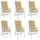 Cojines de silla Vidaxl 6 st alto de 120x50x7 cm de tela mixta beige