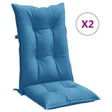 Cuscini da sedia Vidaxl 2 St High Back 120x50x7 Cm Miscelato blu miscelato