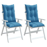 Coussins de chaise vidaxl 2 st arrière haut 120x50x7 cm tissu bleu mélangé