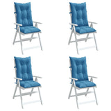 VidaXL Chair cushions 4 st high back 120x50x7 cm fabric mixed blue