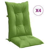 Coussins de chaise vidaxl 4 st arrière haut 120x50x7 cm tissu vert mélangé