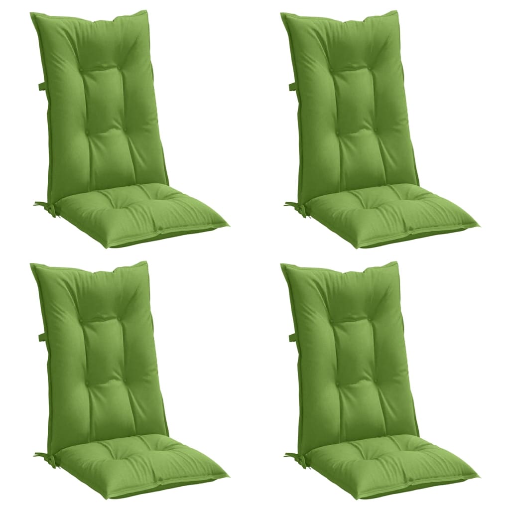 Cuscini da sedia Vidaxl 4 St High Back 120x50x7 cm in tessuto miscelato verde