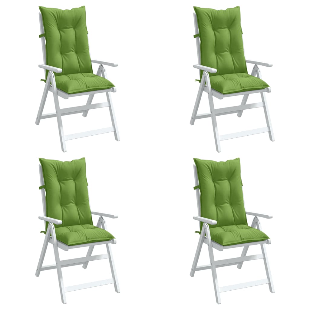 Coussins de chaise vidaxl 4 st arrière haut 120x50x7 cm tissu vert mélangé