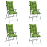 Coussins de chaise vidaxl 4 st arrière haut 120x50x7 cm tissu vert mélangé