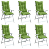 Coussins de chaise vidaxl 6 st arrière haut 120x50x7 cm tissu vert mélangé