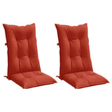 Coussins de chaise vidaxl 2 st arrière haut 120x50x7 cm tissu rouge mélangé