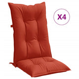 Cojines de silla Vidaxl 4 st alto en la parte posterior 120x50x7 CM tela mixta roja