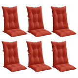 Coussins de chaise vidaxl 6 st arrière haut 120x50x7 cm tissu rouge mélangé