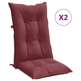 Cuscini da sedia Vidaxl 2 St High Back 120x50x7 Cm Vino misto Rosso