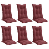 Cuscini da sedia Vidaxl 6 St High Back 120x50x7 CM Vino misto Rosso