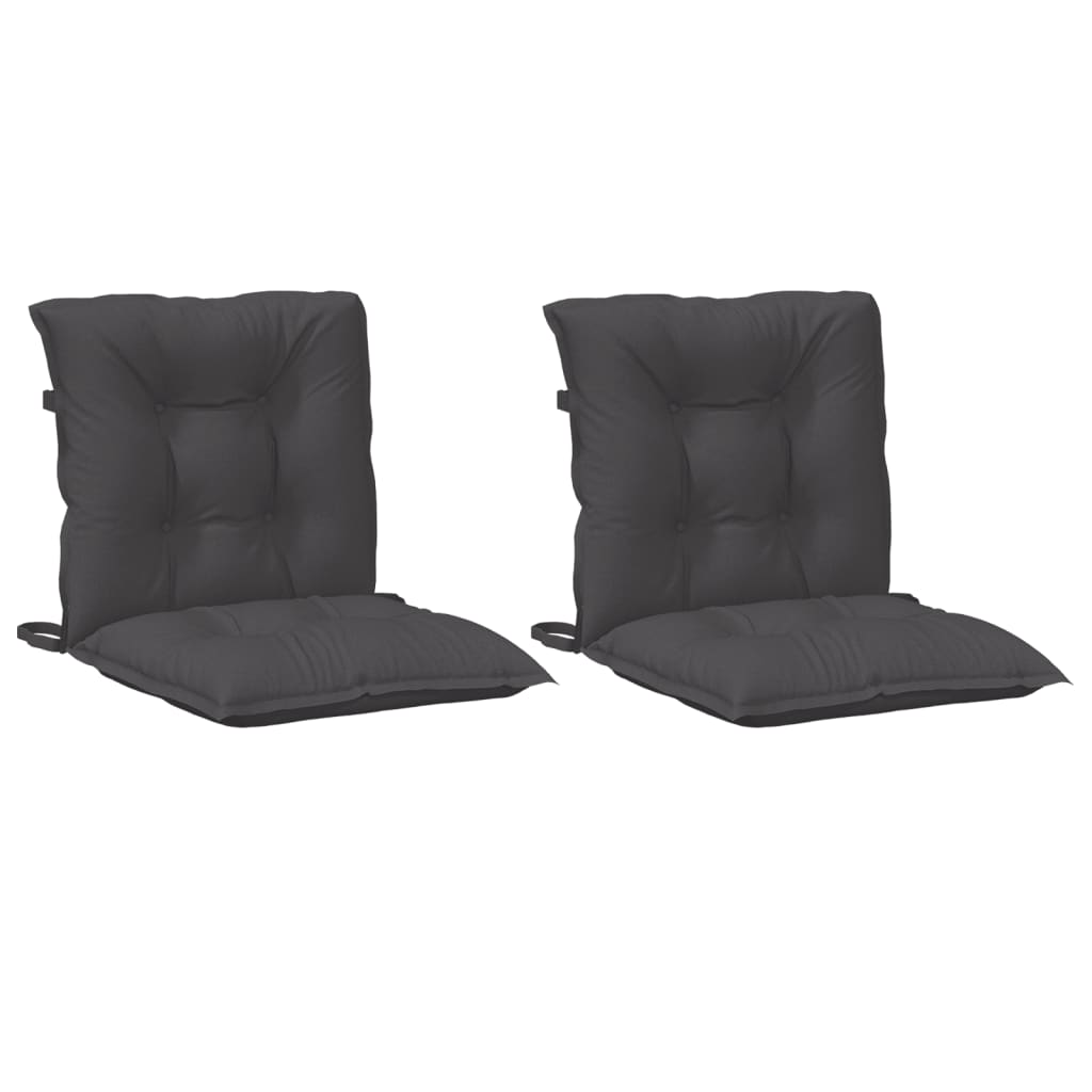 Cojines de silla Vidaxl 2 pcs Back 100x50x7 cm de tela mixta antracita mixta