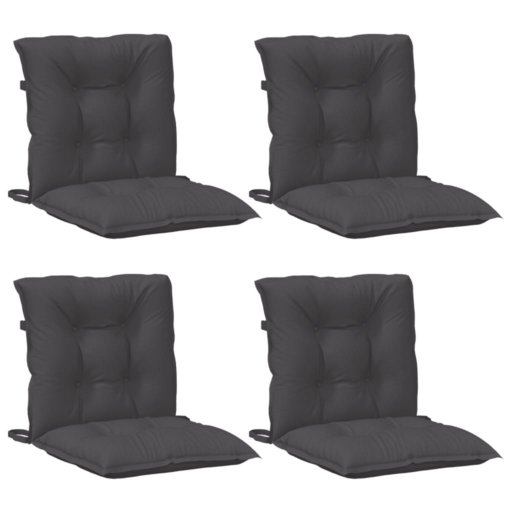 Coussins de chaise vidaxl 4 pcs basses bas 100x50x7 cm Tissu mixte anthracite