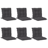 Vidaxl Blaža za stol 6 PCS nizek nazaj 100x50x7 cm tkanina mešani antracit