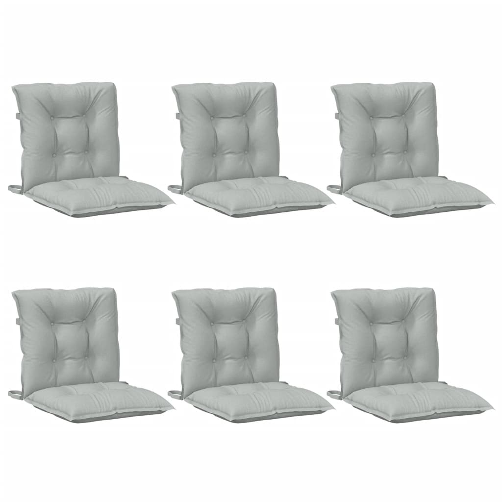 Cojines de silla Vidaxl 6 pcs Back 100x50x7 CM Fabric Gris