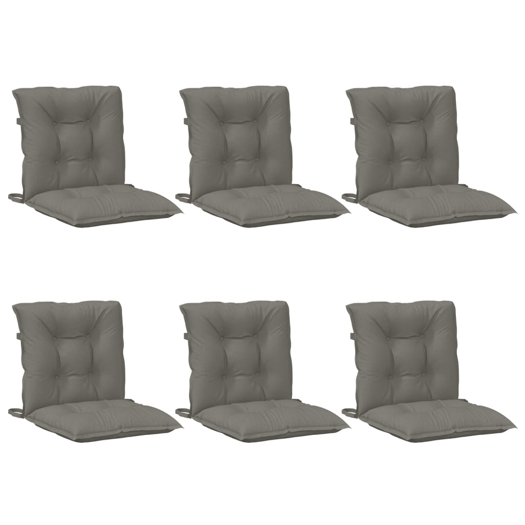 Cojines de silla Vidaxl 6 pcs Back 100x50x7 CM Fabric de color gris oscuro