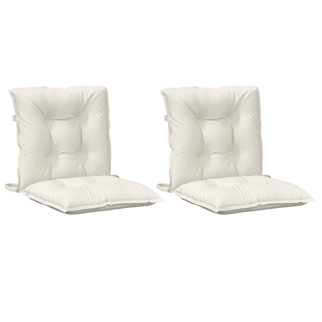 Cojines de silla de Vidaxl 2 pcs lubicia de 100x50x7 cm de tela crema mixta