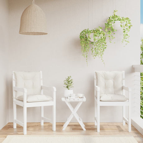 Vidaxl stoelkussens 2 st lage rug 100x50x7 cm stof gemêleerd crème