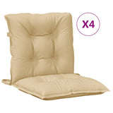 BIDAXL -stol kuddar 4 st låg rygg 100x50x7 cm tyg blandat beige