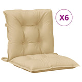 Coussins de chaise vidaxl 6 pcs basses bas 100x50x7 cm en tissu mixte beige