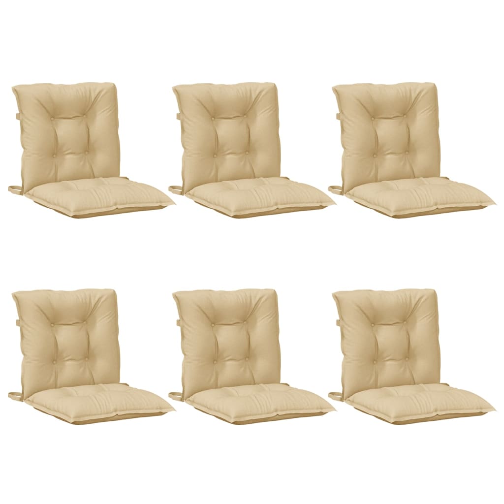 Vidaxl Chair cushions 6 pcs low back 100x50x7 cm fabric mixed beige