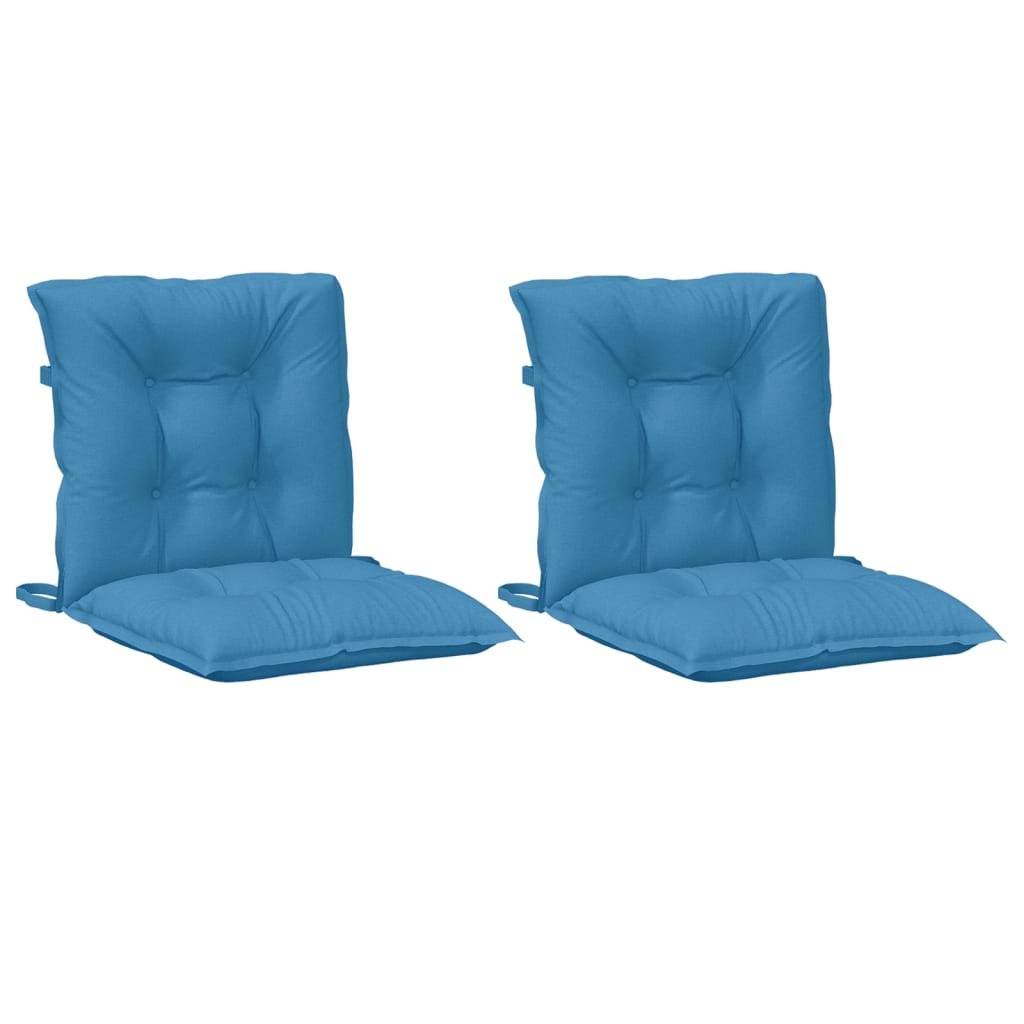 Vidaxl Chair cushions 2 pcs low back 100x50x7 cm Fabric mixed blue