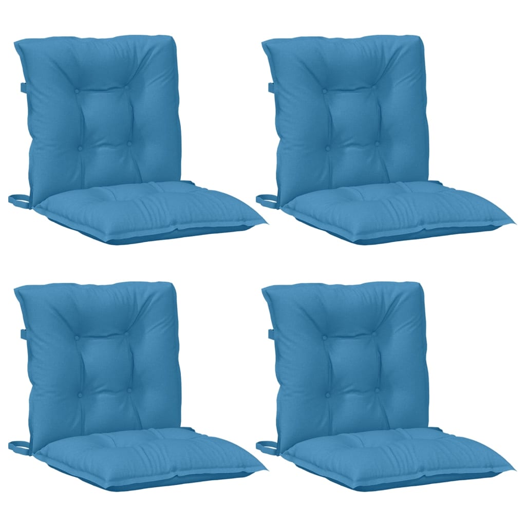 Vidaxl Chair cushions 4 pcs low back 100x50x7 cm Fabric mixed blue