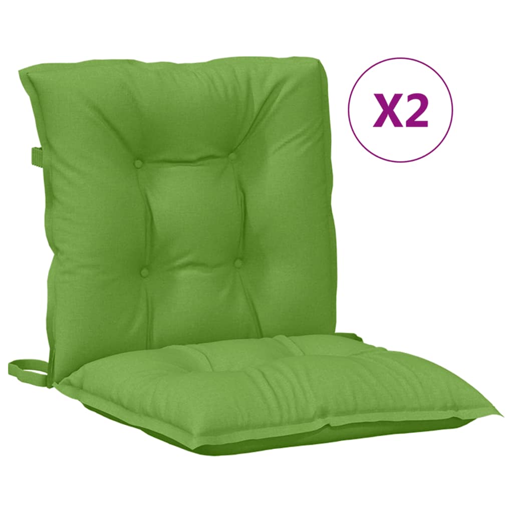 Coussins de chaise vidaxl 2 pcs basses bas 100x50x7 cm en tissu vert mélangé