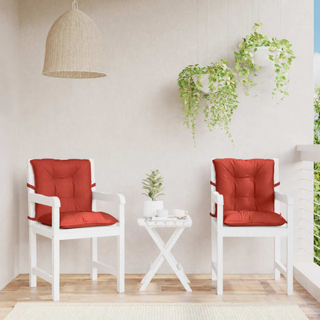 Vidaxl stoelkussens 2 st lage rug 100x50x7 cm stof gemêleerd rood