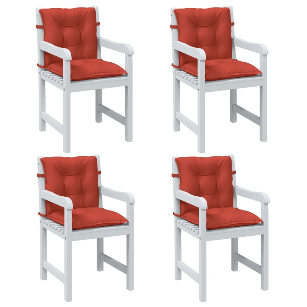 Vidaxl Stull Këssen 4 PCs niddereg zréck 100x50x7 cm gemëschte Rot