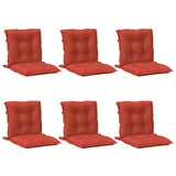 Cojines de silla Vidaxl 6 PCS Back 100x50x7 CM Fabric Rojo