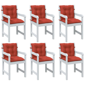 Vidaxl stoelkussens 6 st lage rug 100x50x7 cm stof gemêleerd rood