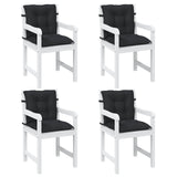 Vidaxl laagrug stoelkussens set 4 st polyester melange zwart