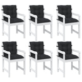 Vidaxl laagrug stoelkussens set 6 st polyester melange zwart