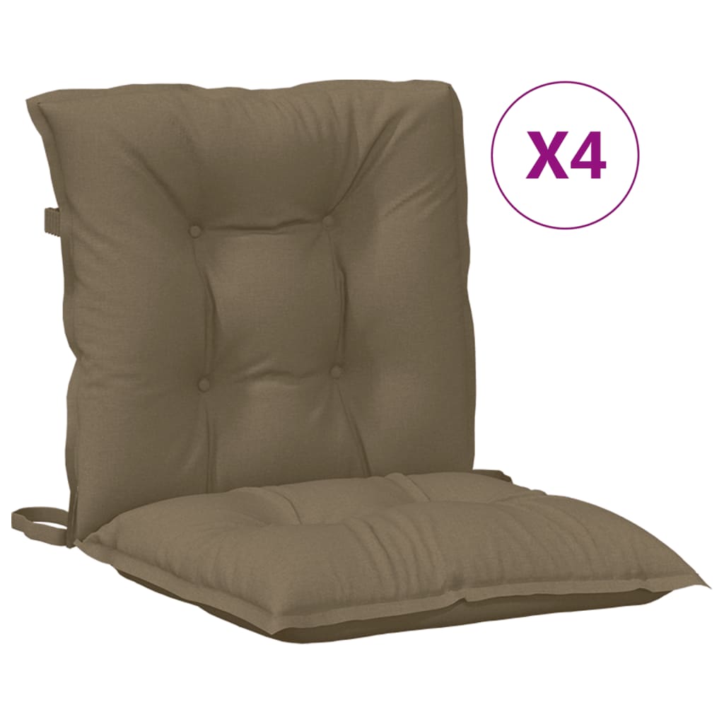 Coussins de chaise vidaxl 4 pcs bas arrière 100x50x7 cm tissu mélangé taupe