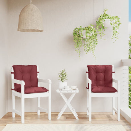 Vidaxl stoelkussens 2 st lage rug 100x50x7 cm stof gemêleerd wijnrood