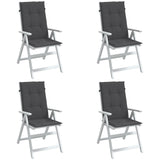 Vidaxl stoelkussens 4 st hoge rug 120x50x4 cm stof gemêleerd antraciet