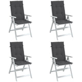 Coussins de chaise vidaxl 4 st dos haut 120x50x4 cm Tissu mixte anthracite