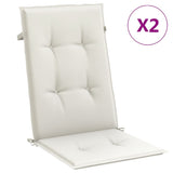 Vidaxl stoelkussens 2 st hoge rug 120x50x4 cm stof gemêleerd crème