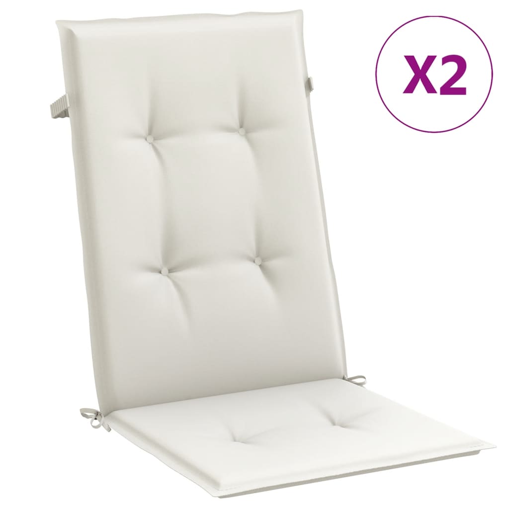 Cuscini da sedia Vidaxl 2 St High Back 120x50x4 cm Crema miscelata