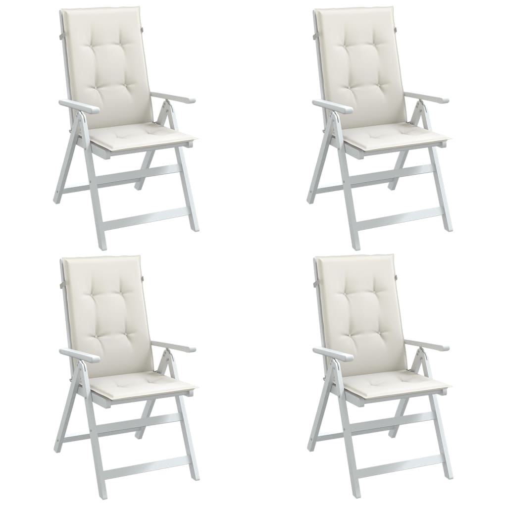 Coussins de chaise Vidaxl 4 st dossier haut 120x50x4 cm Crème mélangée en tissu