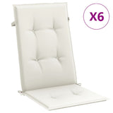 Cuscini da sedia Vidaxl 6 St High Back 120x50x4 cm Crema miscelata