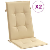 Coussins de chaise Vidaxl 2 ST Haut arrière 120x50x4 cm en tissu mixte beige