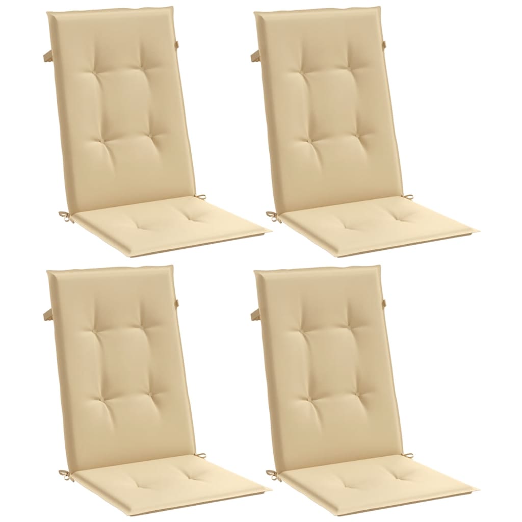 Coussins de chaise vidaxl 4 st arrière haut 120x50x4 cm en tissu mélange beige